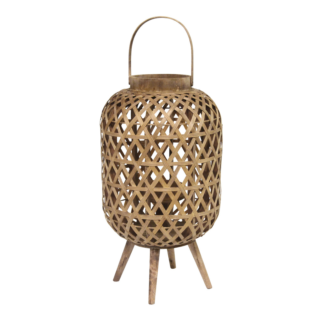 Coastal Bamboo And Wood Lantern Stand - 99fab 