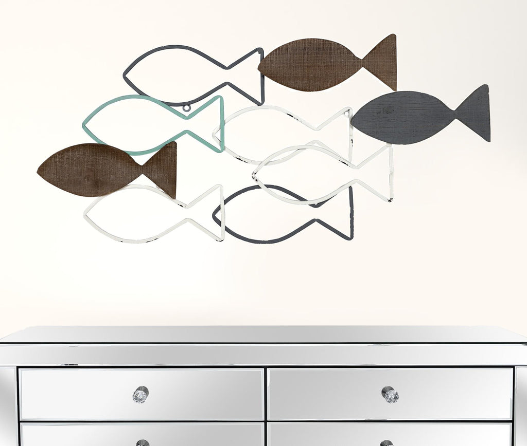 School Of Fish Metal And Wood Wall Decor - 99fab 