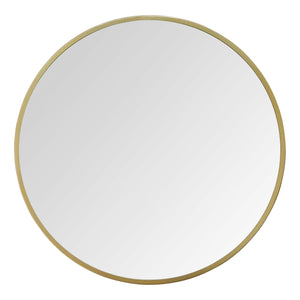 28 Round Chic Gold Metal Framed Wall Mirror