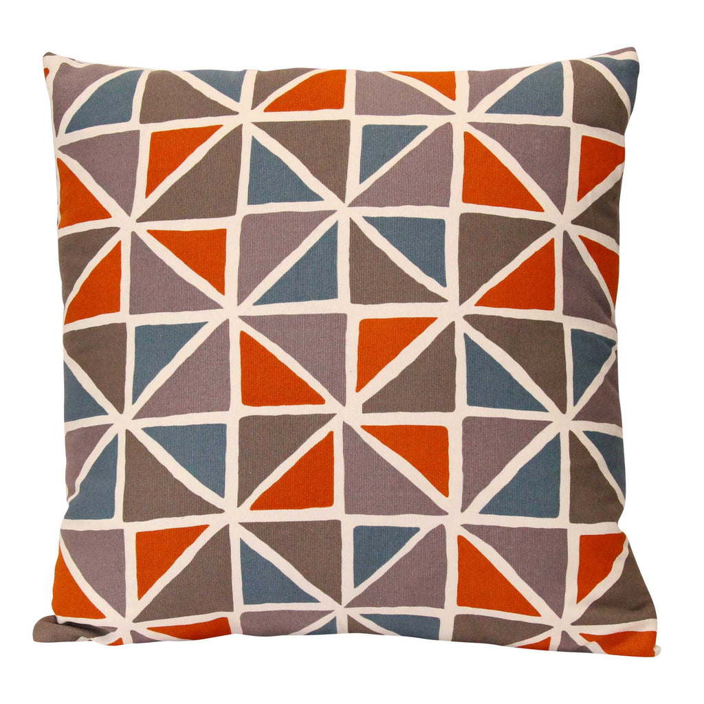 Orange And Blue Geometric Design Square Pillow - 99fab 