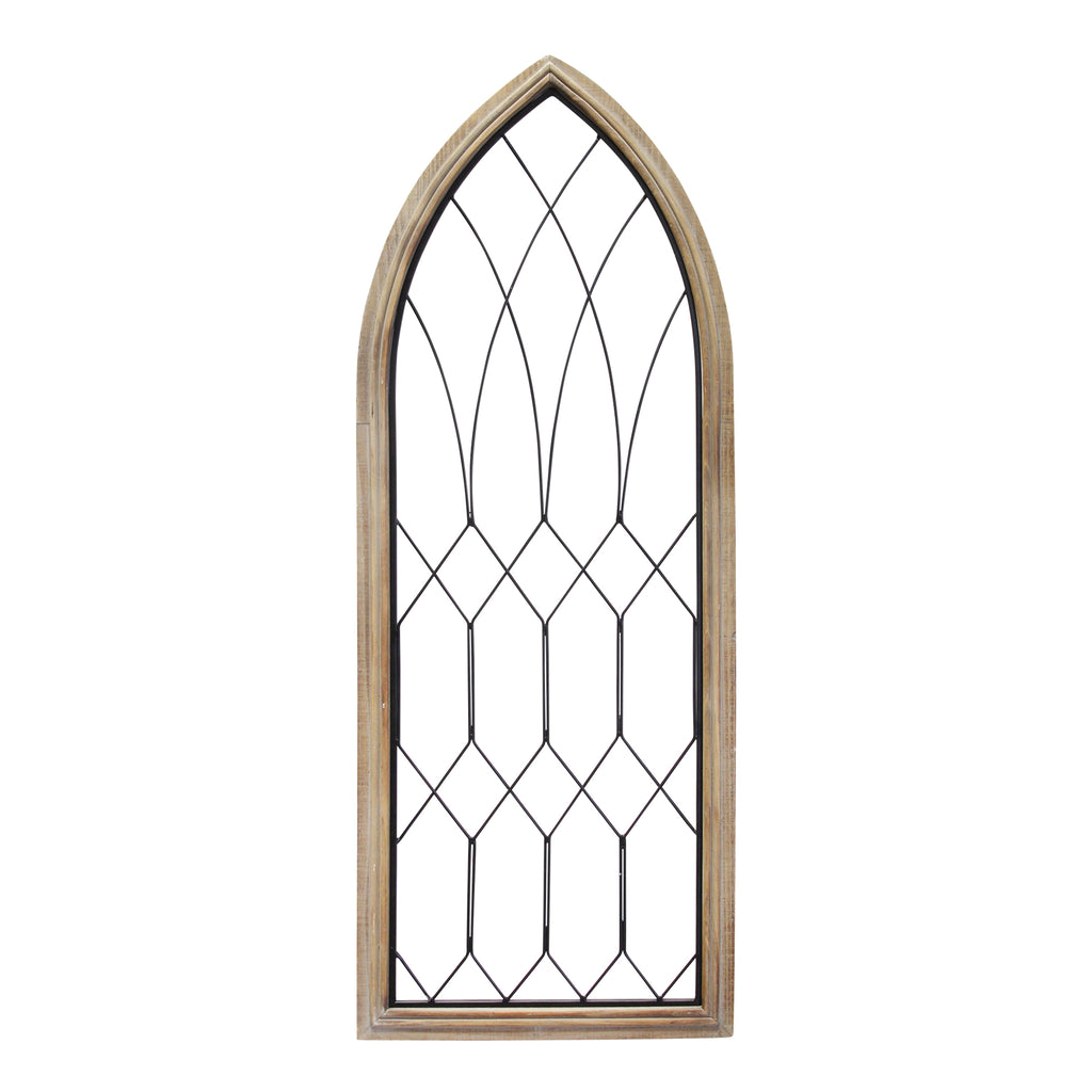 Cathedral Style Wood And Metal Window Panel - 99fab 