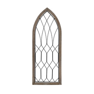 Cathedral Style Wood And Metal Window Panel