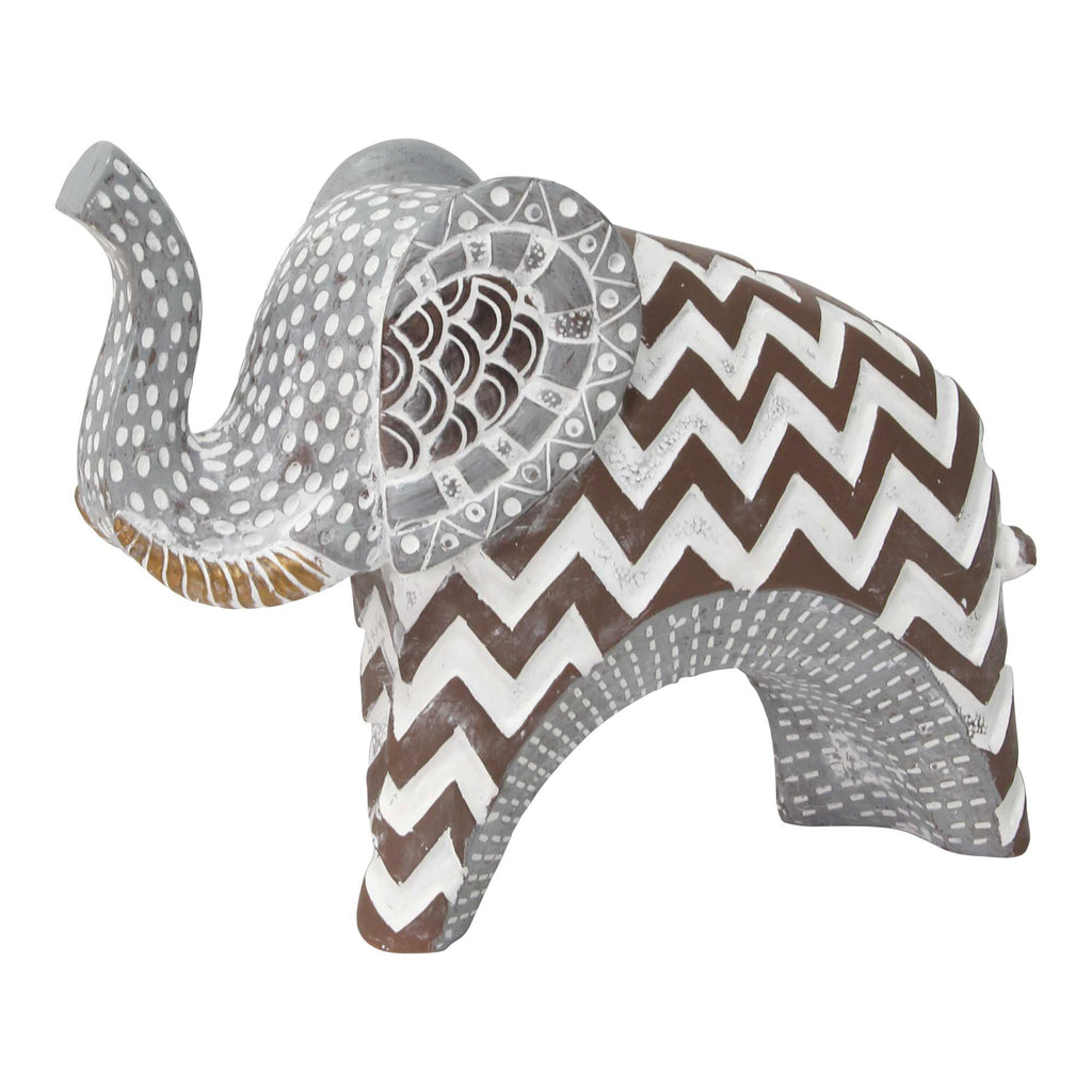 Carved Tribal Elephant Tabletop - 99fab 