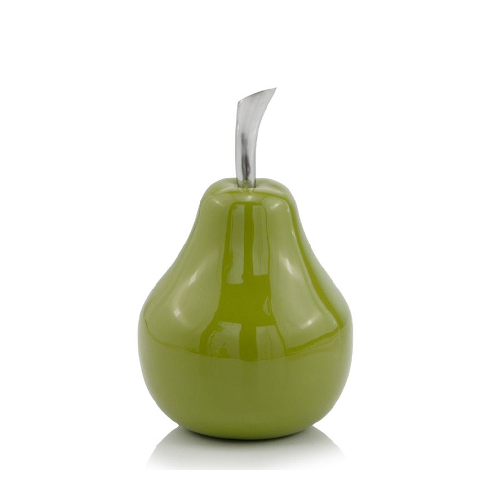 4.25" X 4.25" X 7" Green Aluminum Small Pear