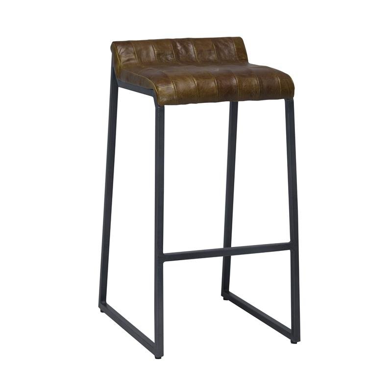 Modern Swatches Brown Leather Counter Stool - 99fab 