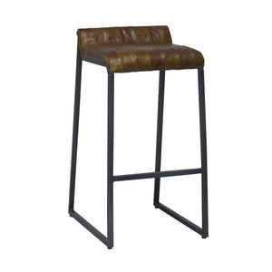 Modern Swatches Brown Leather Counter Stool