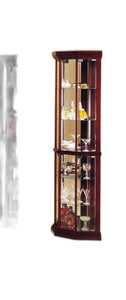 16" X 16" X 71" Cherry Glass Curio Cabinet