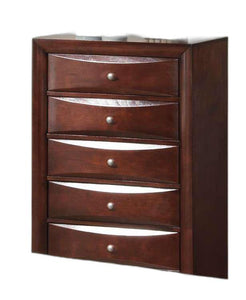 32" Espresso Solid Wood Five Drawer Standard Chest