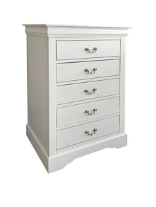 32" White Manufactured Wood Five Drawer Standard Chest