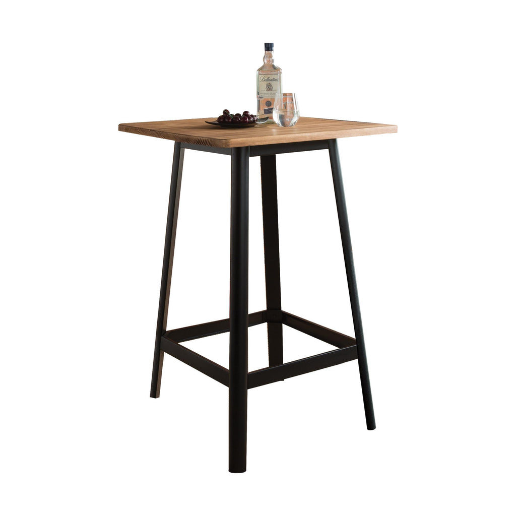 Square Natural And Black High Top Bar Table - 99fab 