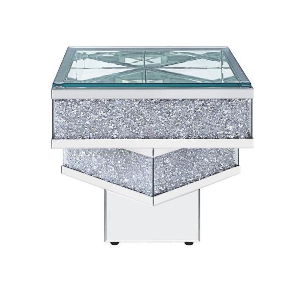 Contempo Glass And Bling End Table - 99fab 