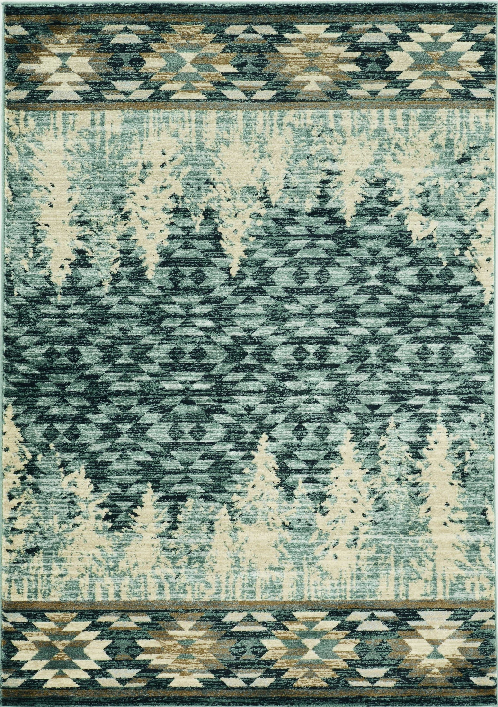 3'X5' Slate Blue Machine Woven Pinegrove Lodge Indoor Area Rug