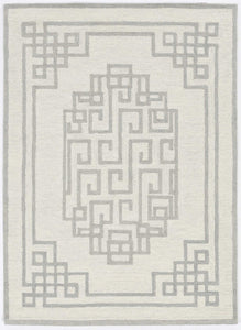 2' X 4' Ivory  Grey Wool Area Rug