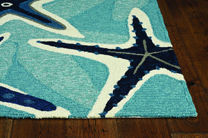 2' X 3' Blue Polypropylene Accent Rug