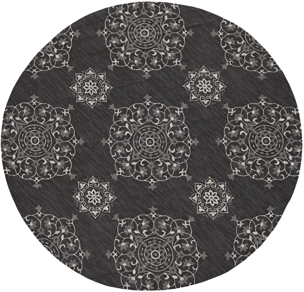 90 X 114 Charcoal Polypropylene Rug - 99fab 