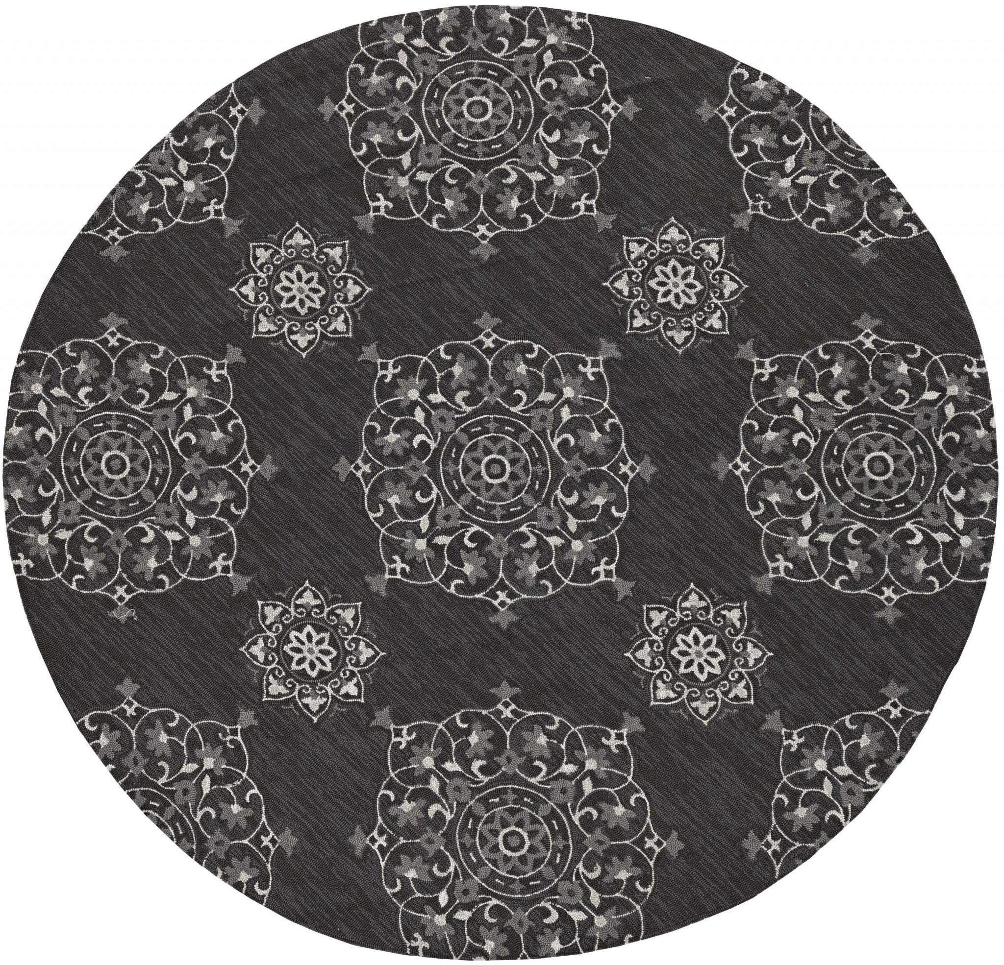 90 X 114 Charcoal Polypropylene Rug