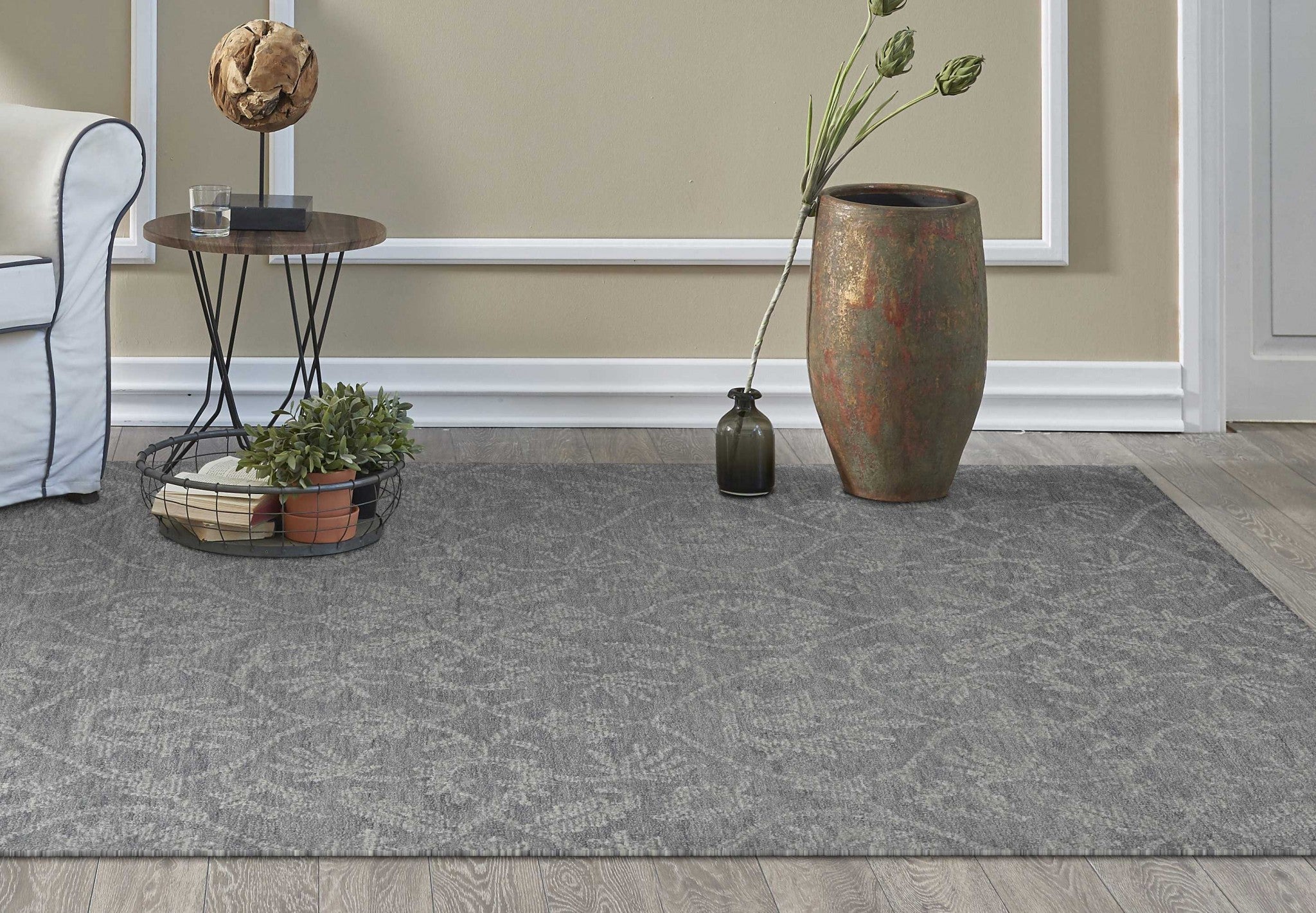 78 X 114 Grey Wool Rug