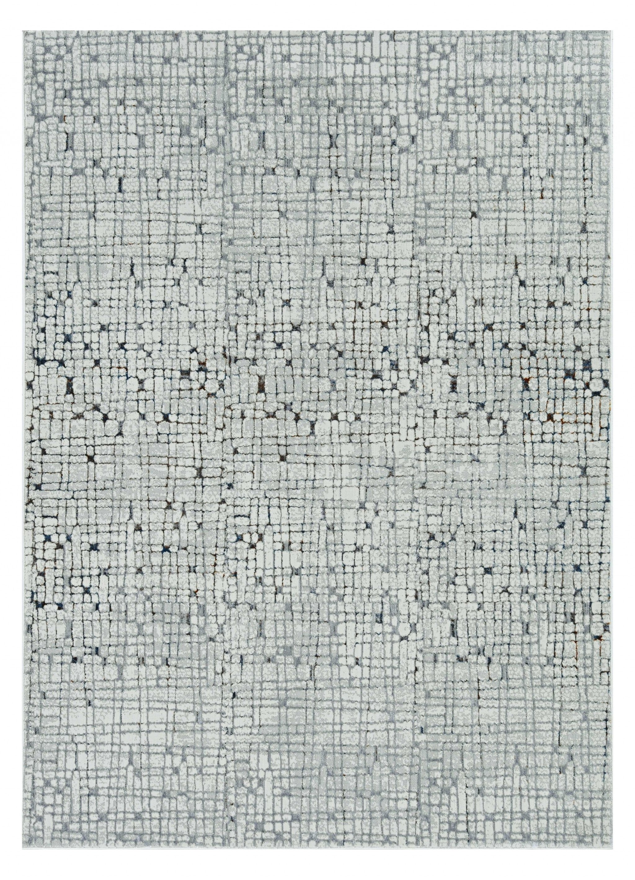 3' X 5' Grey Mosaic Area Rug