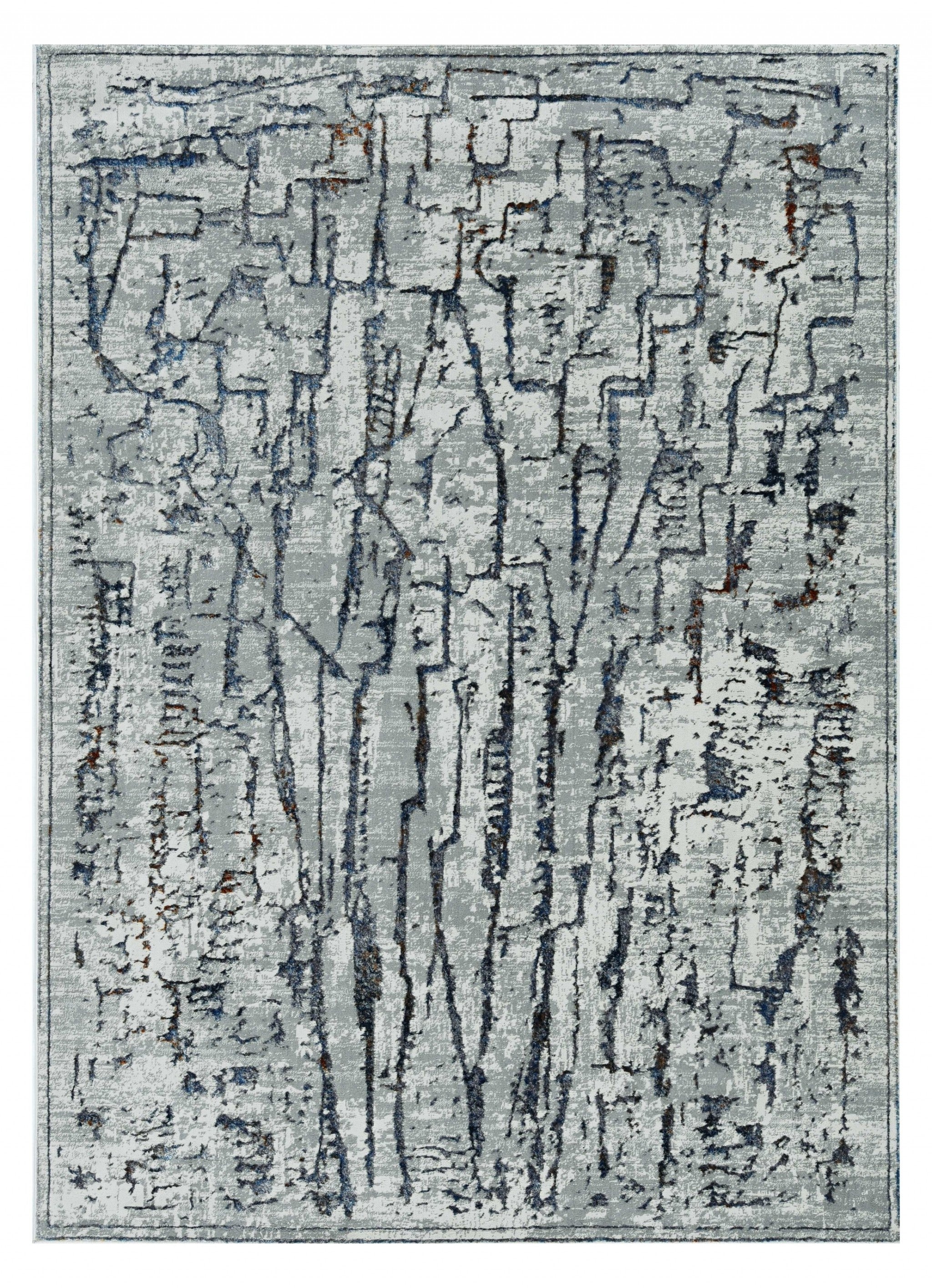 3' X 5' Grey Abstract Lines Area Rug