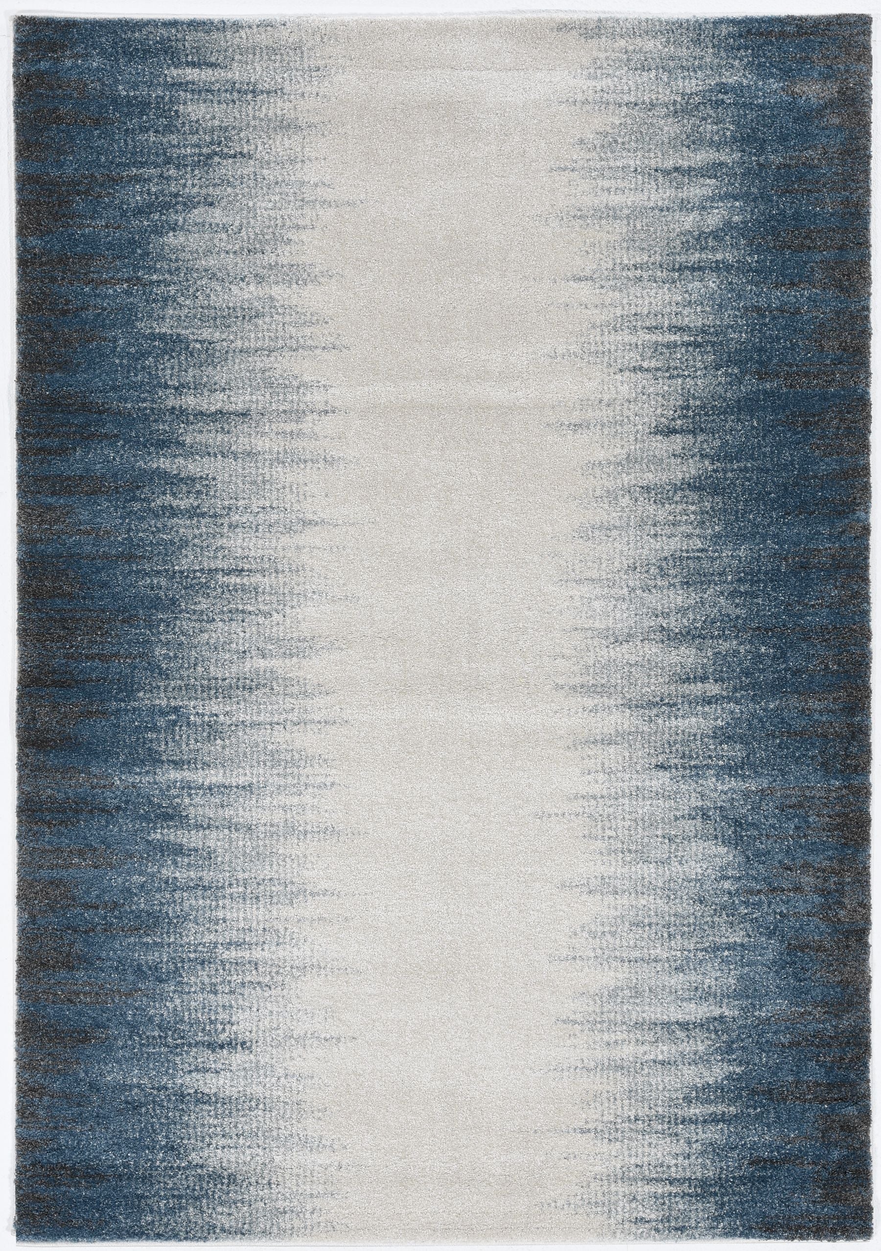 8'X11' Ivory Blue Machine Woven Ombre Indoor Area Rug