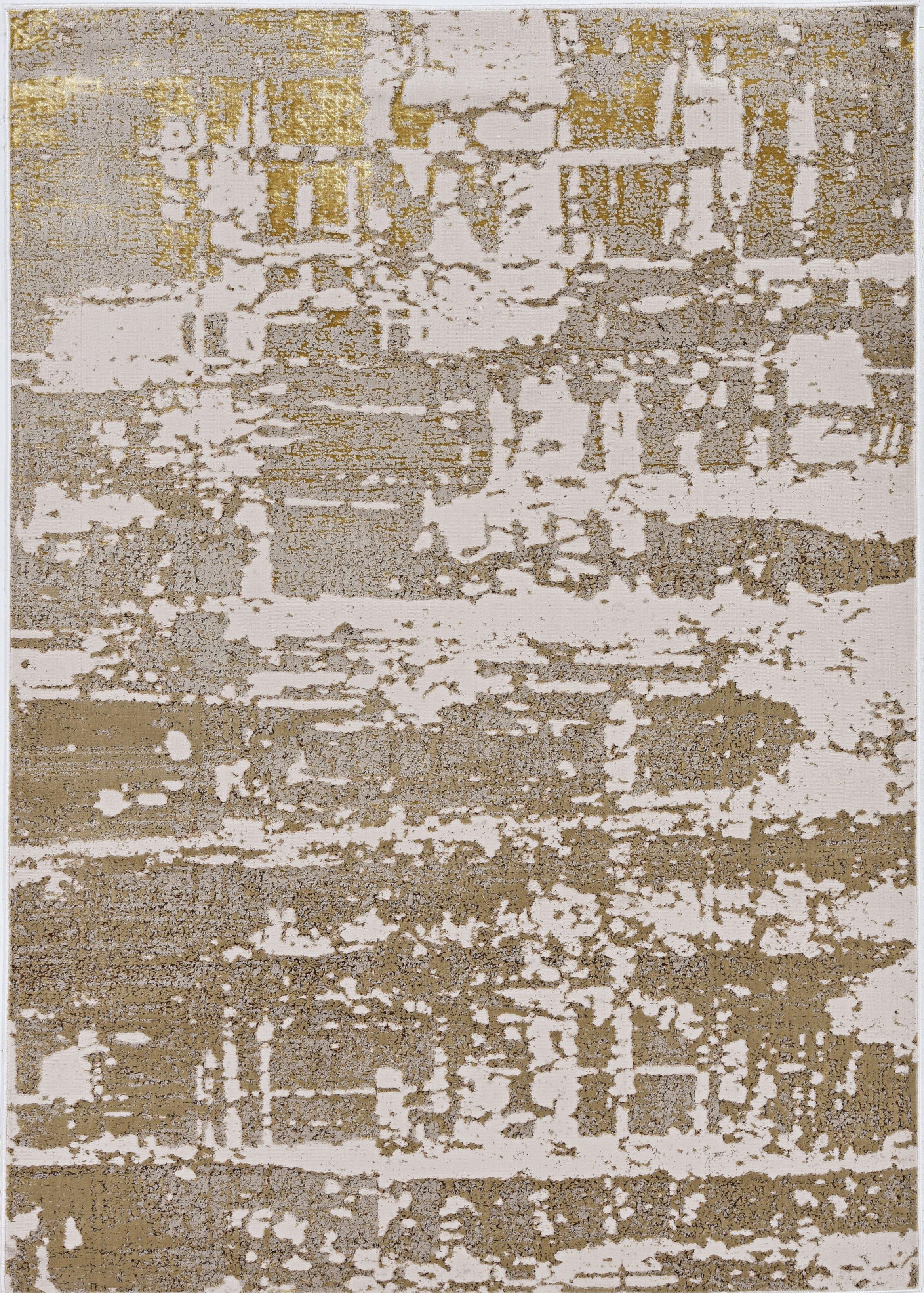 94 X 130 Ivory Or Gold Polypropylene Or Polyester Rug