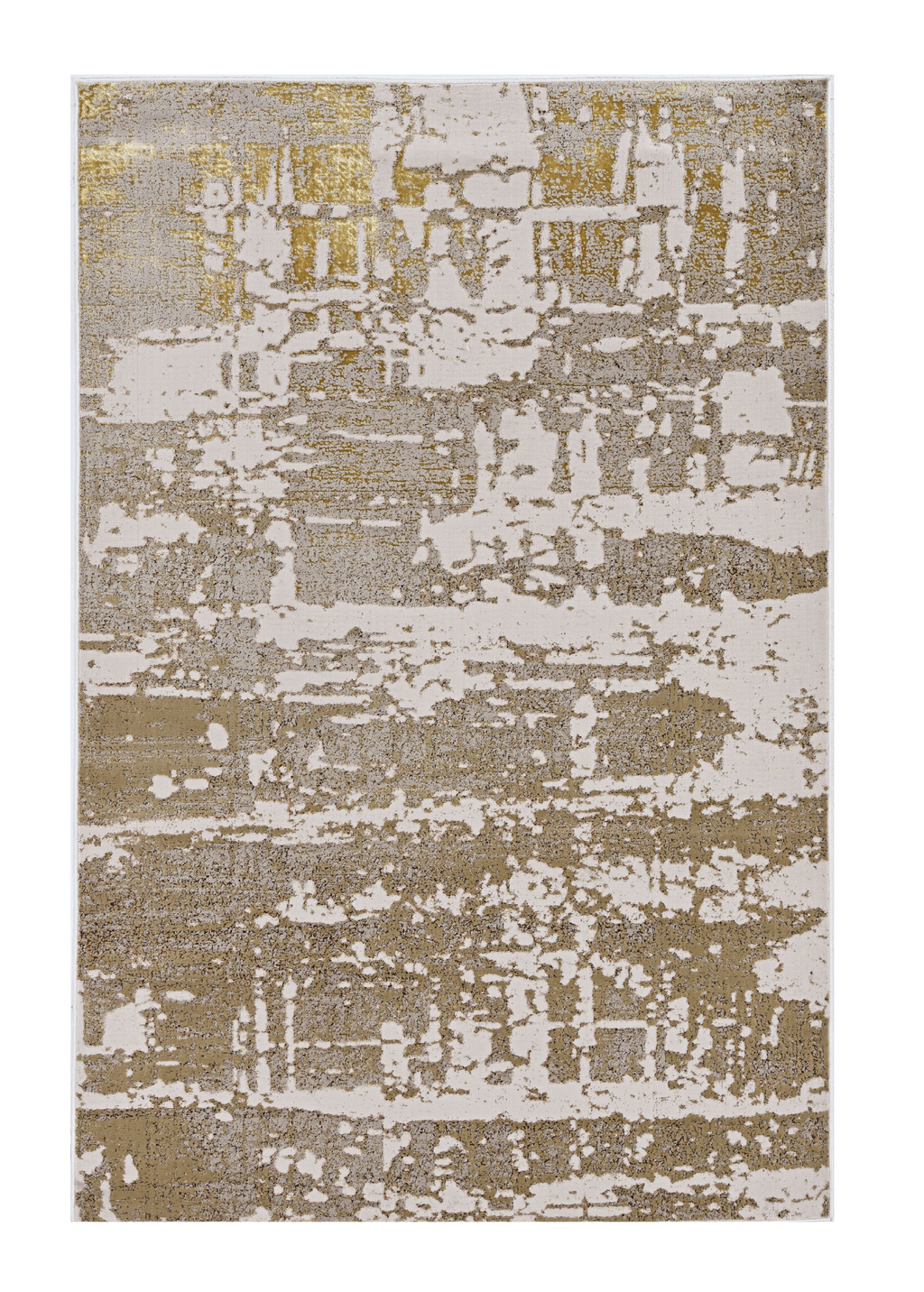 10'X13' Ivory Gold Machine Woven Abstract Indoor Area Rug - 99fab 