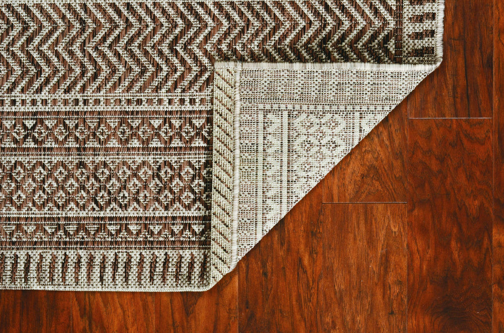 8' X 11' Mocha Geometric Patterns Indoor Area Rug - 99fab 