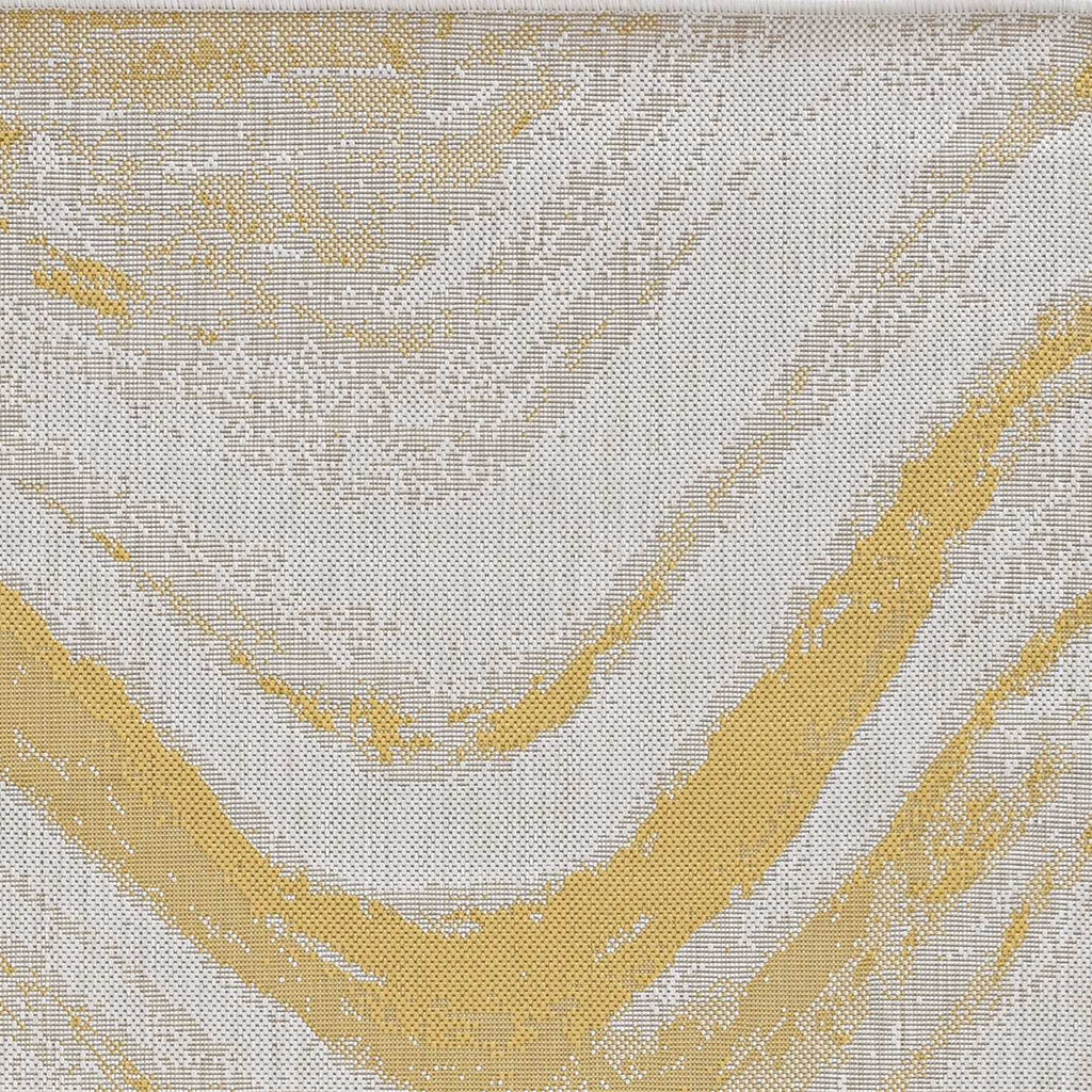 8' X 11' Ivory Or Gold Abstract Brushstrokes Indoor Area Rug - 99fab 