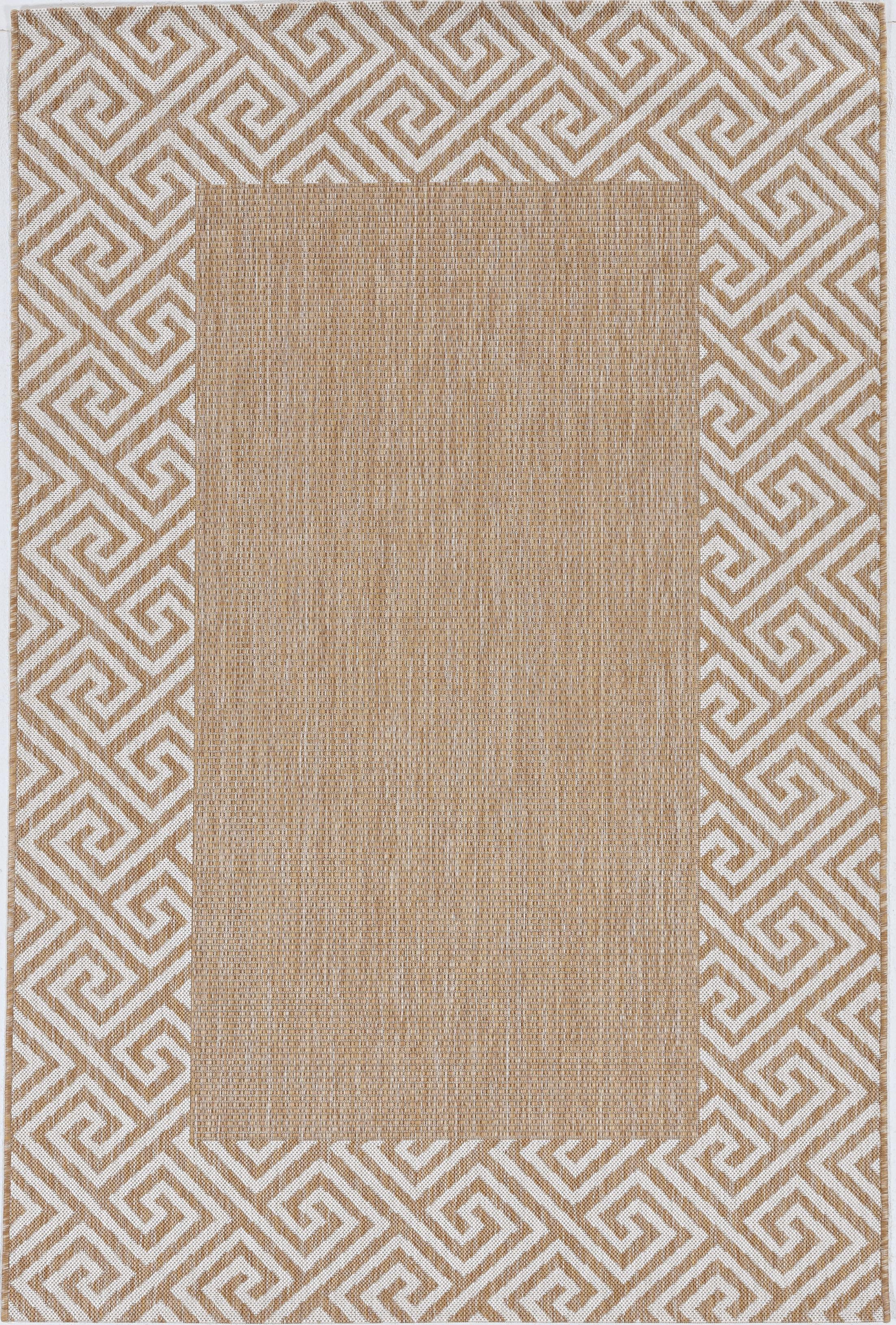 8' X 11' Natural Geometric Maze Pattern Indoor Area Rug