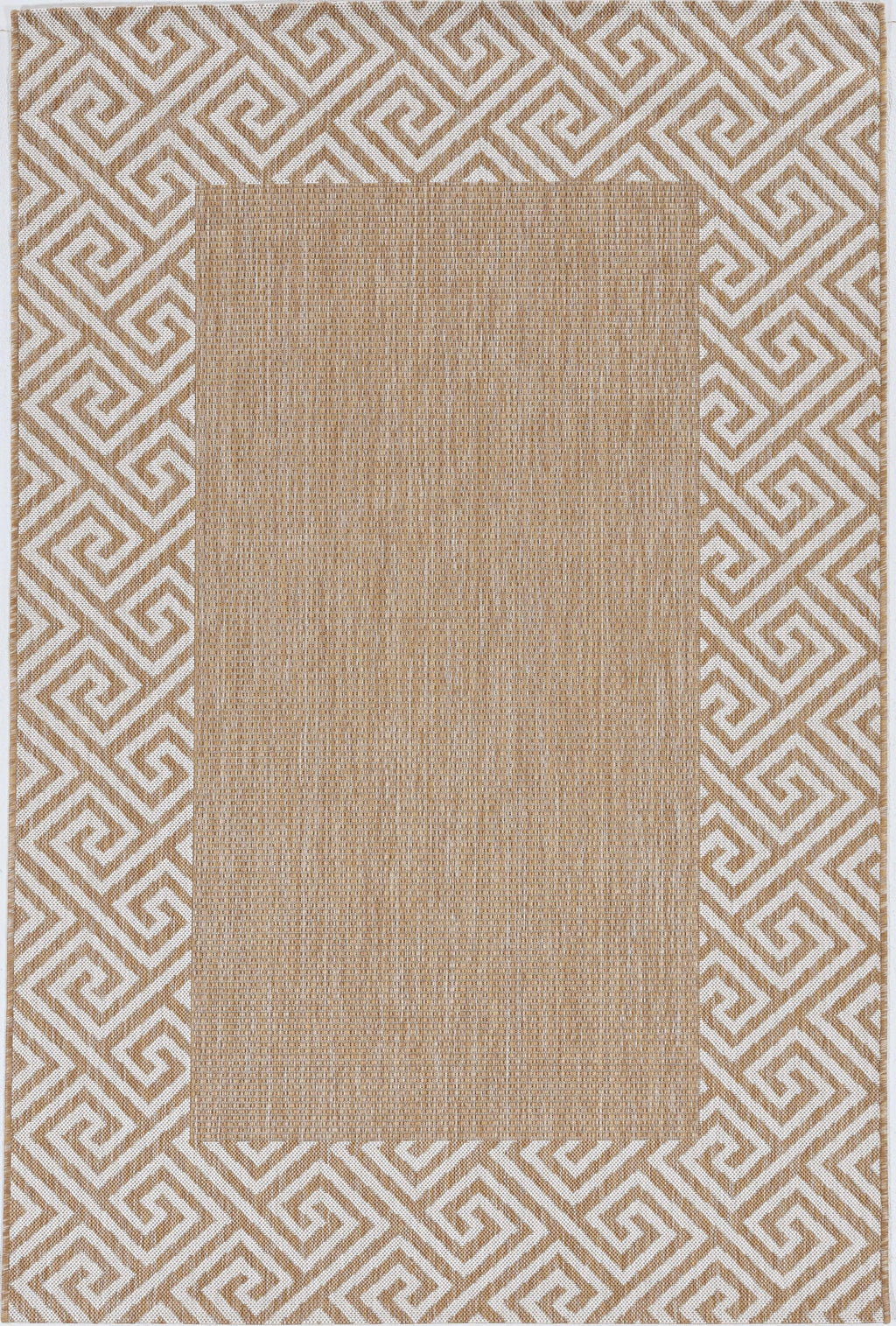 8' X 11' Natural Geometric Maze Pattern Indoor Area Rug - 99fab 