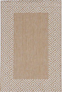 8' X 11' Natural Geometric Maze Pattern Indoor Area Rug