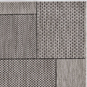 5' X 8' Grey Geometric Patterns Area Rug