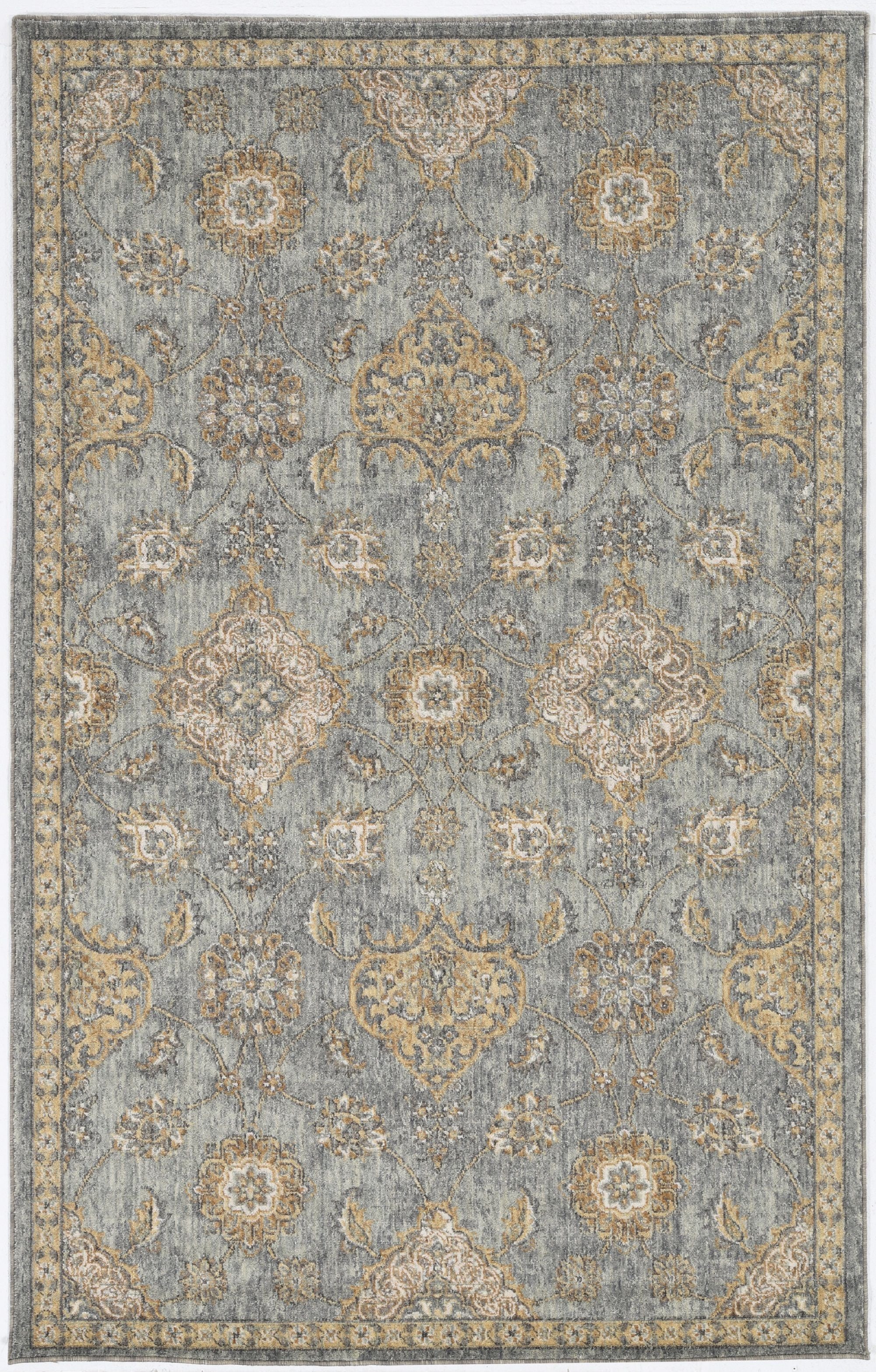 2'X3' Sage Green Machine Woven Vintage Traditional Indoor Accent Rug