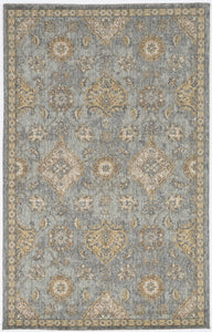 2'X3' Sage Green Machine Woven Vintage Traditional Indoor Accent Rug