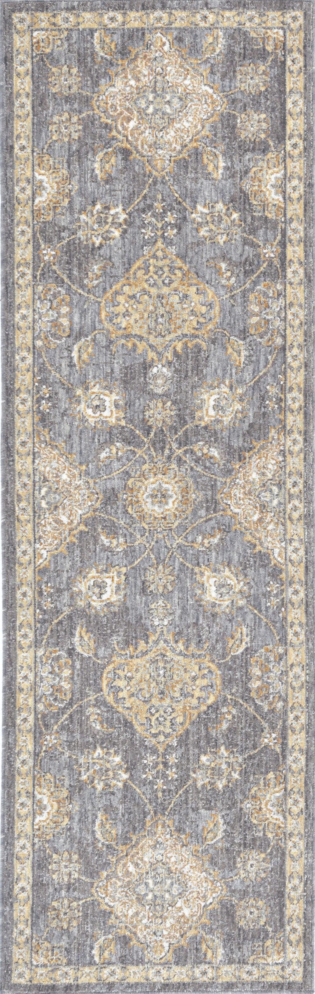 8' Sage Green Machine Woven Vintage Traditional Indoor Runner Rug