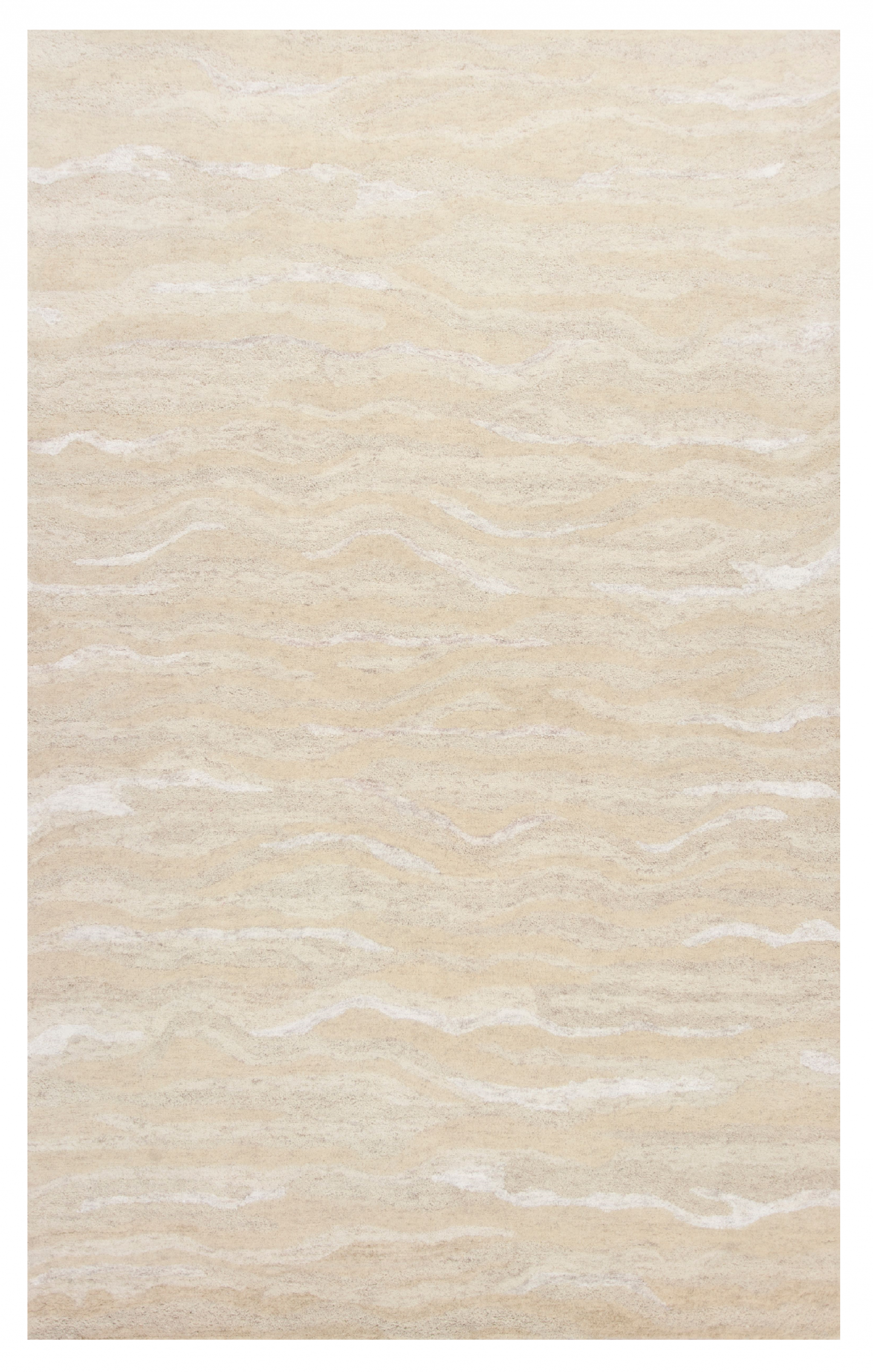 3'X5' Ivory Hand Tufted Abstract Indoor Area Rug