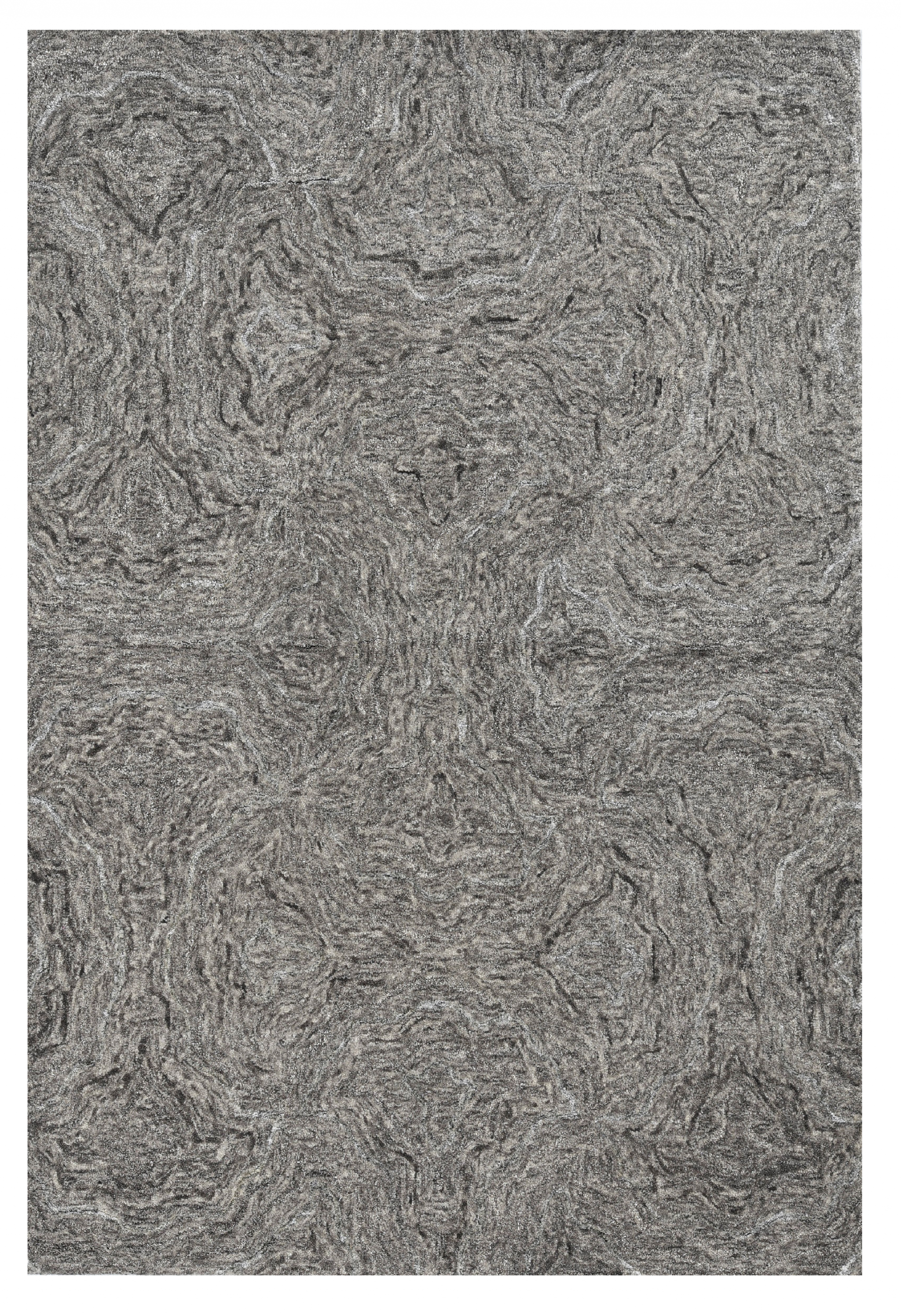 5'X7' Grey Hand Tufted Abstract Indoor Area Rug