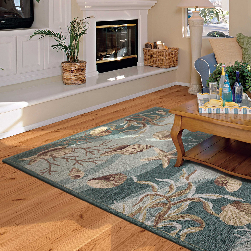 3' X 5' Seafoam Corals And Shells Area Rug - 99fab 