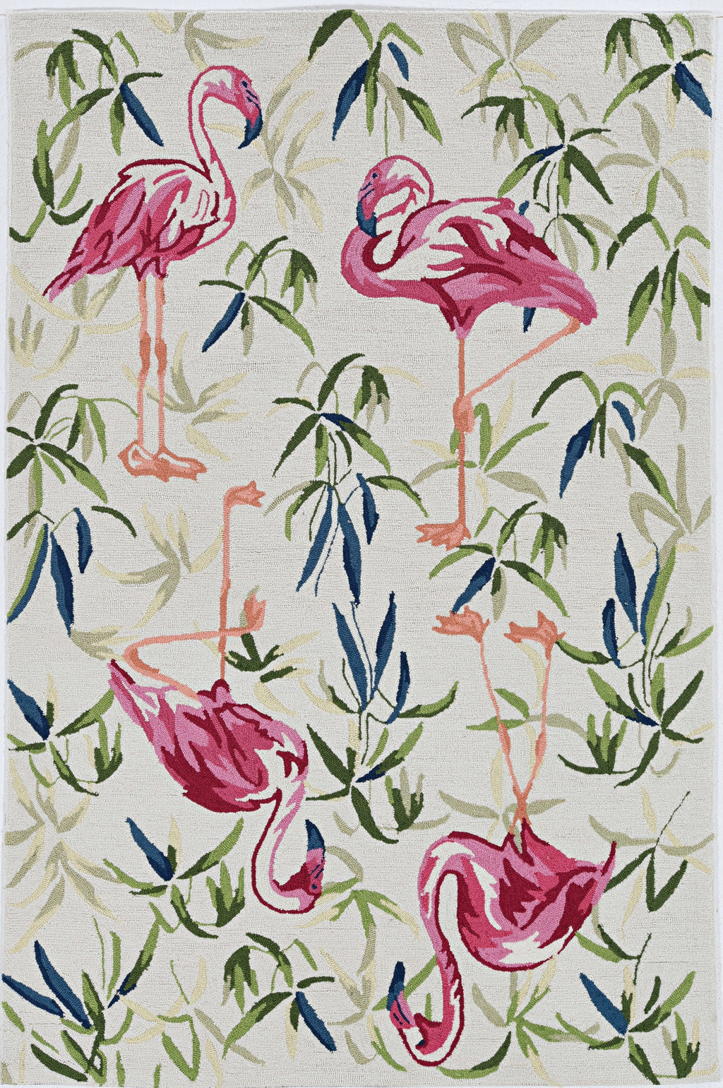 2'X3' Ivory Pink Hand Hooked Flamingo Indoor Accent Rug - 99fab 