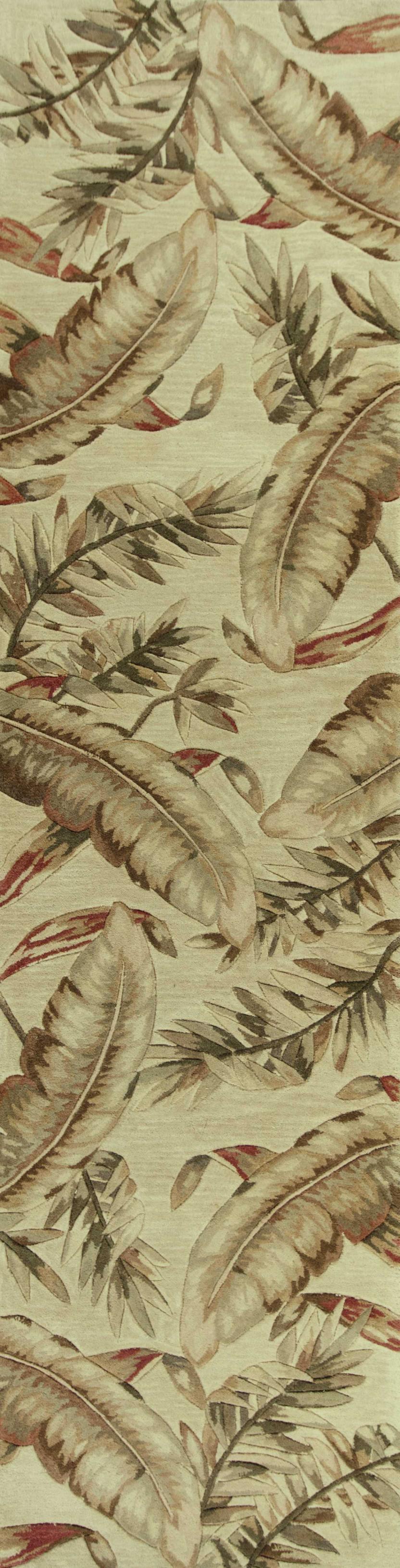 4'X6' Ivory Hand Tufted Tropical Leaves Indoor Area Rug - 99fab 