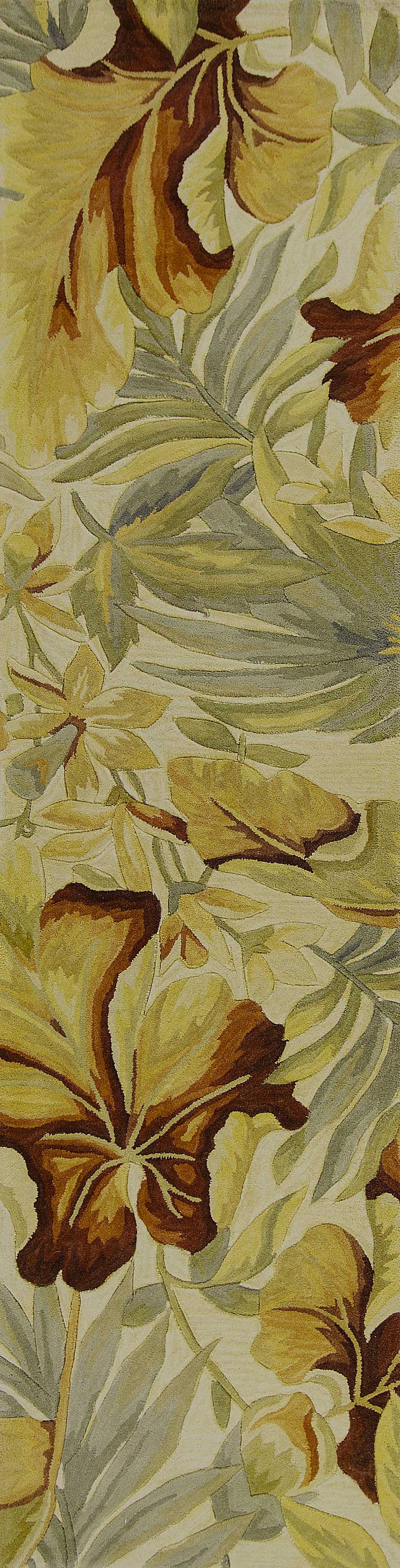 3' X 5' Ivory Tropical Leaves Wool Indoor Area Rug - 99fab 