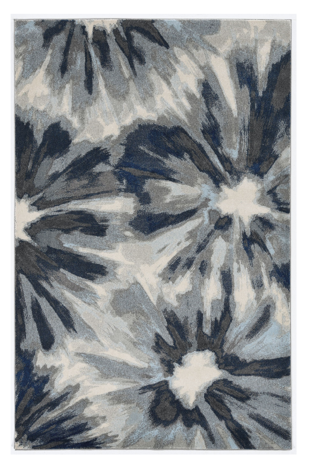 3'X5' Ivory Blue Machine Woven Oversized Floral Indoor Area Rug - 99fab 