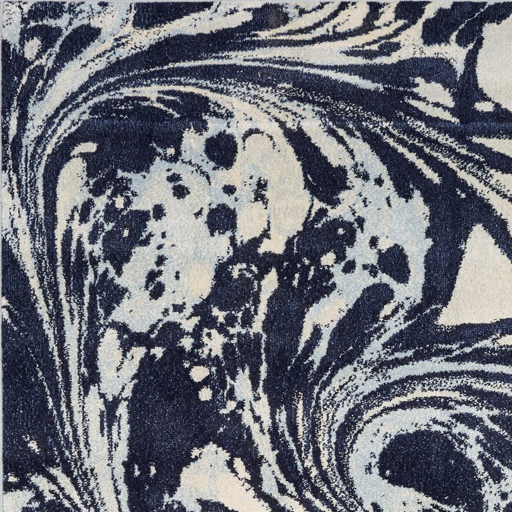 7'X10' Blue Machine Woven Abstract Indoor Area Rug - 99fab 