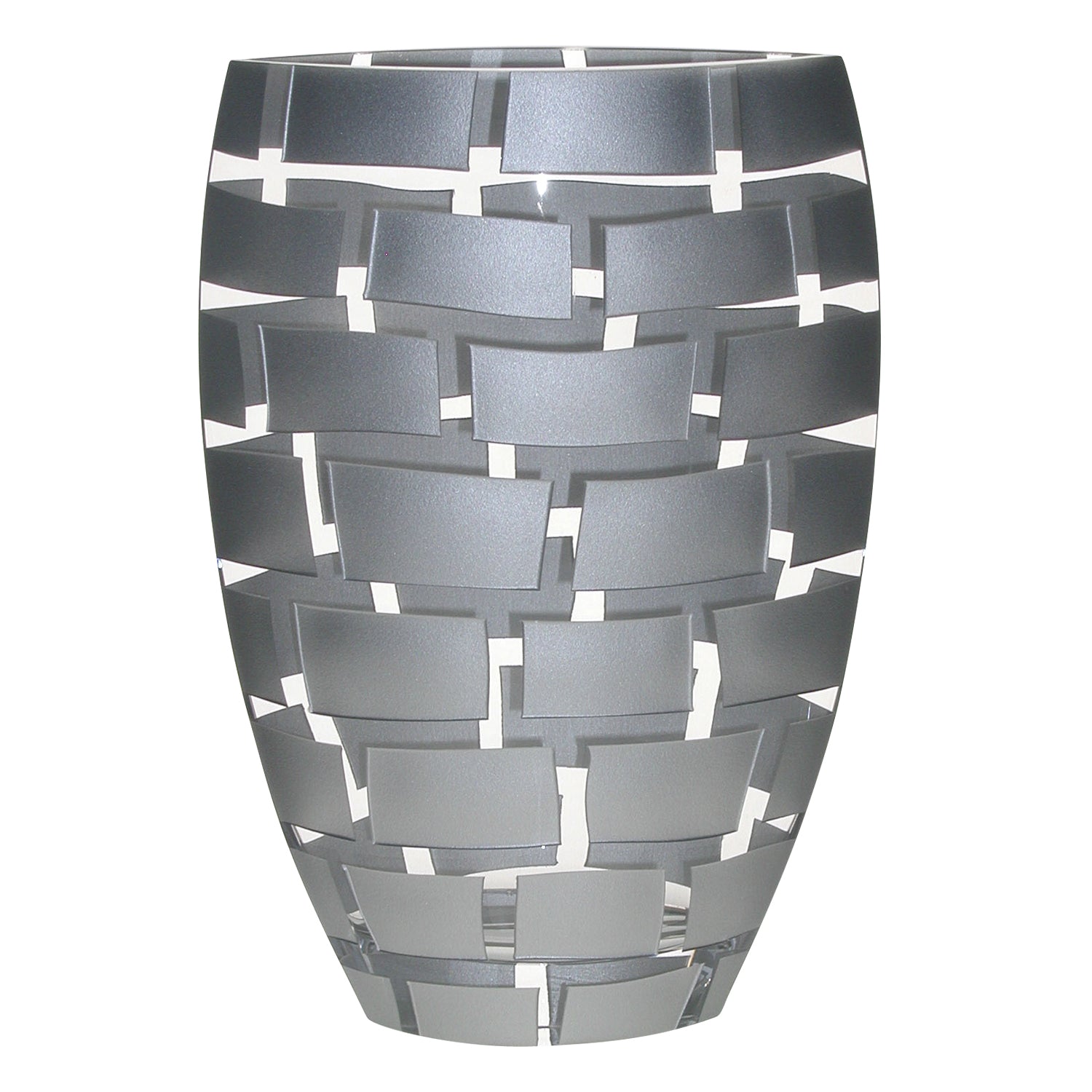 12 Mouth Blown Wall Design Silver Vase