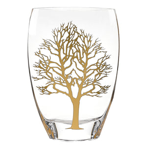 12 Mouth Blown Gold Tree Of Life Vase