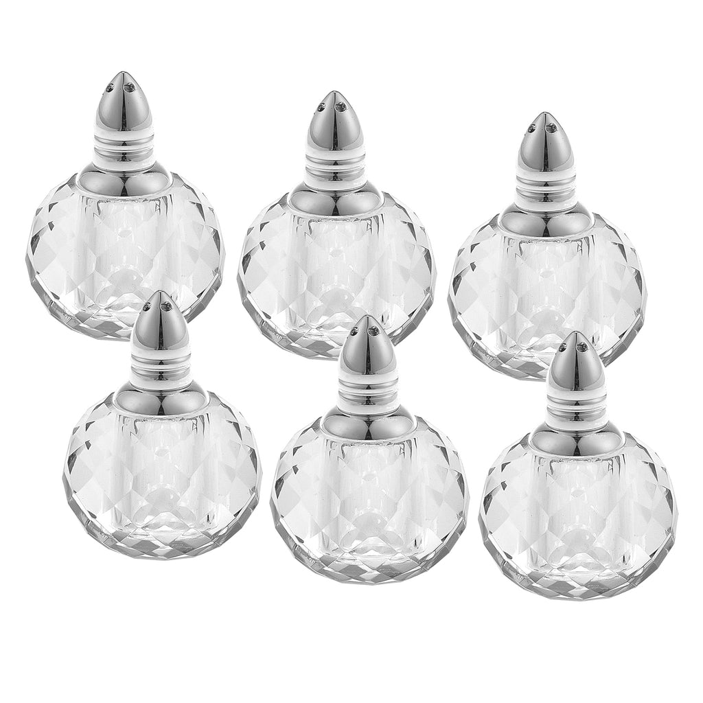 Individual Silver Crystal Zendra Design Salt And Peppers  Gift Boxed 6 Pc Set - 99fab 