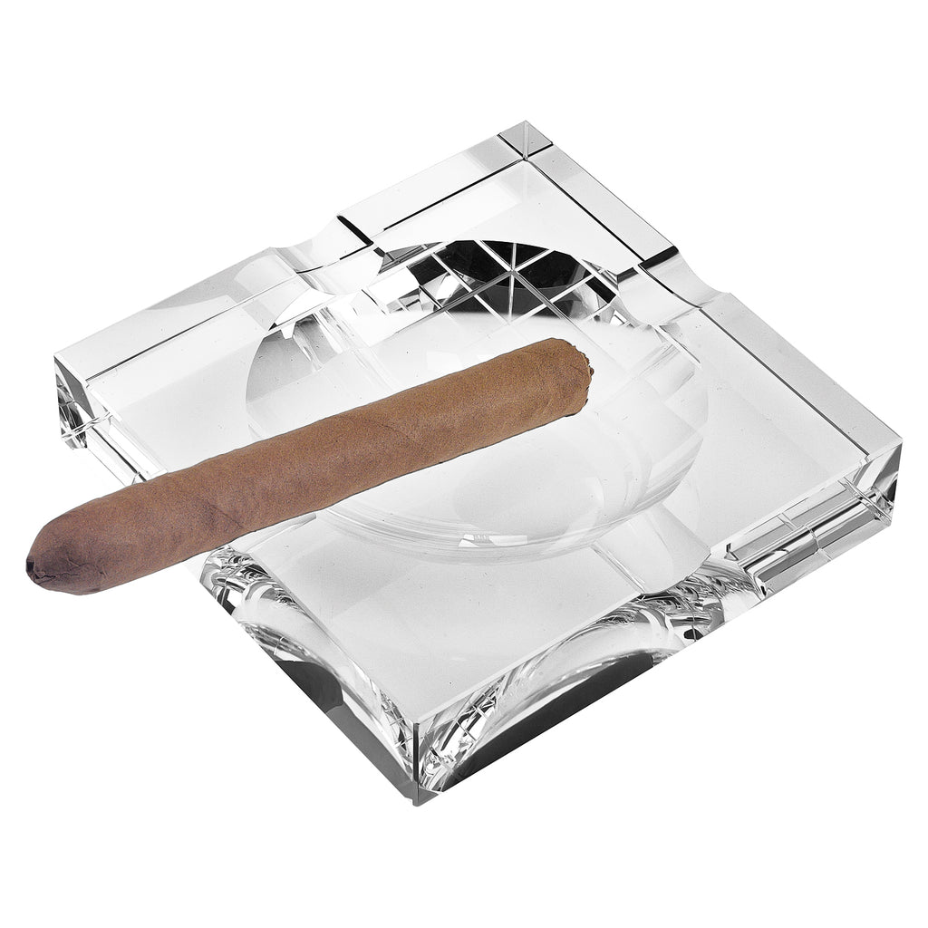 7 Hand Crafted Square Crystal Cigar Ash Tray - 99fab 