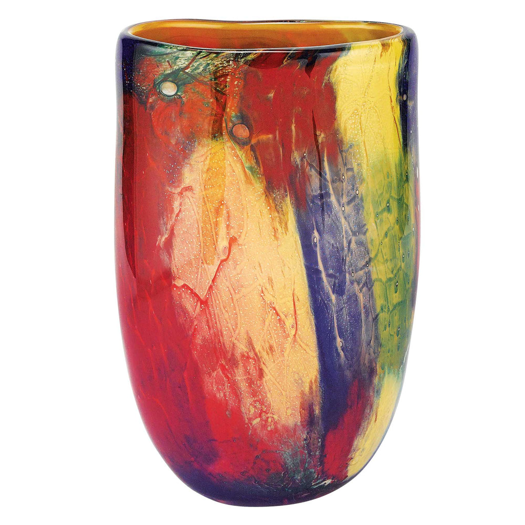 11 Multicolor Art Glass Oval Vase - 99fab 
