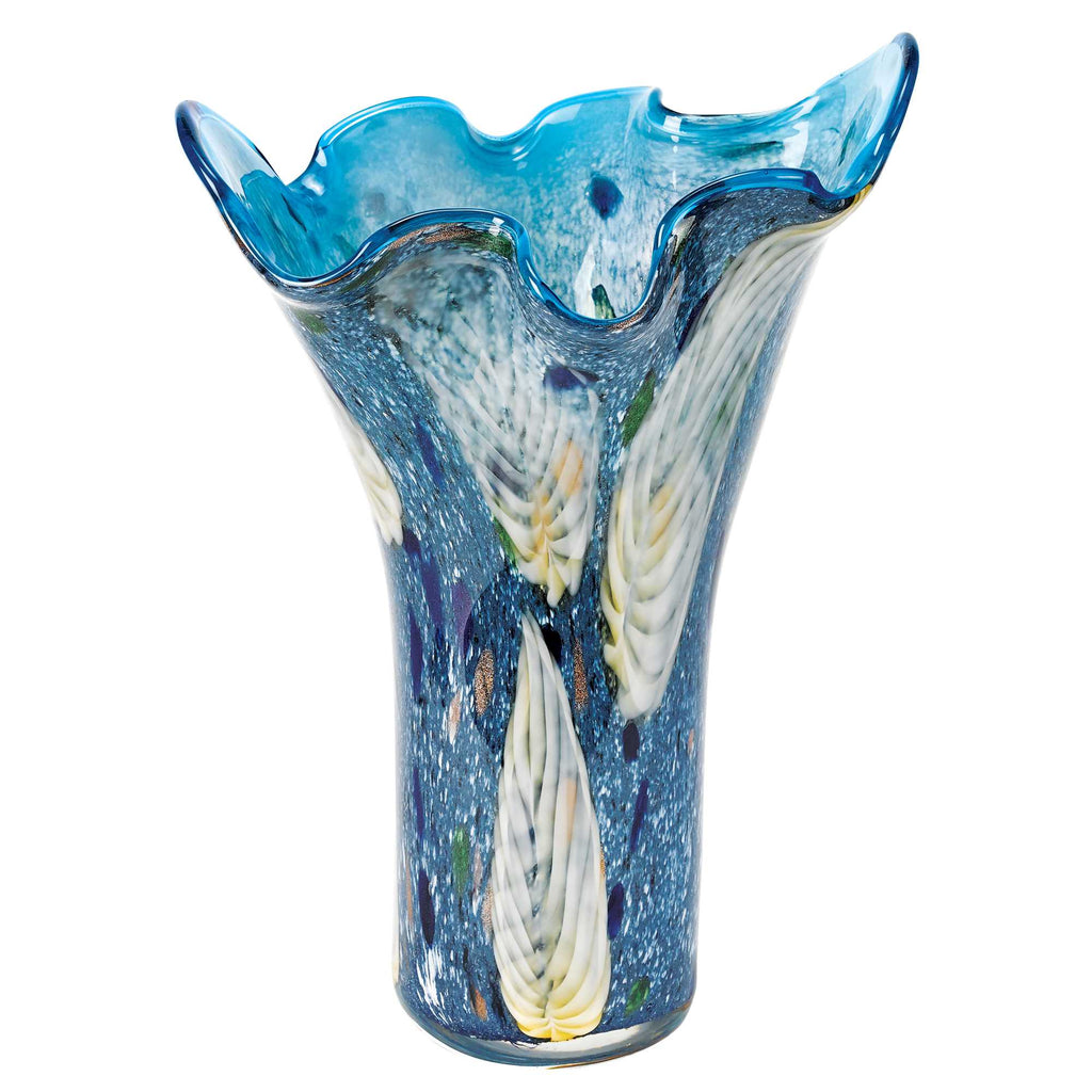 17 Multicolor Glass Art Blue Napkin Vase - 99fab 