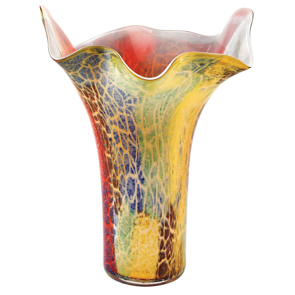17 Multicolor Glass Napkin Shape Mouth Blown Vase - 99fab 